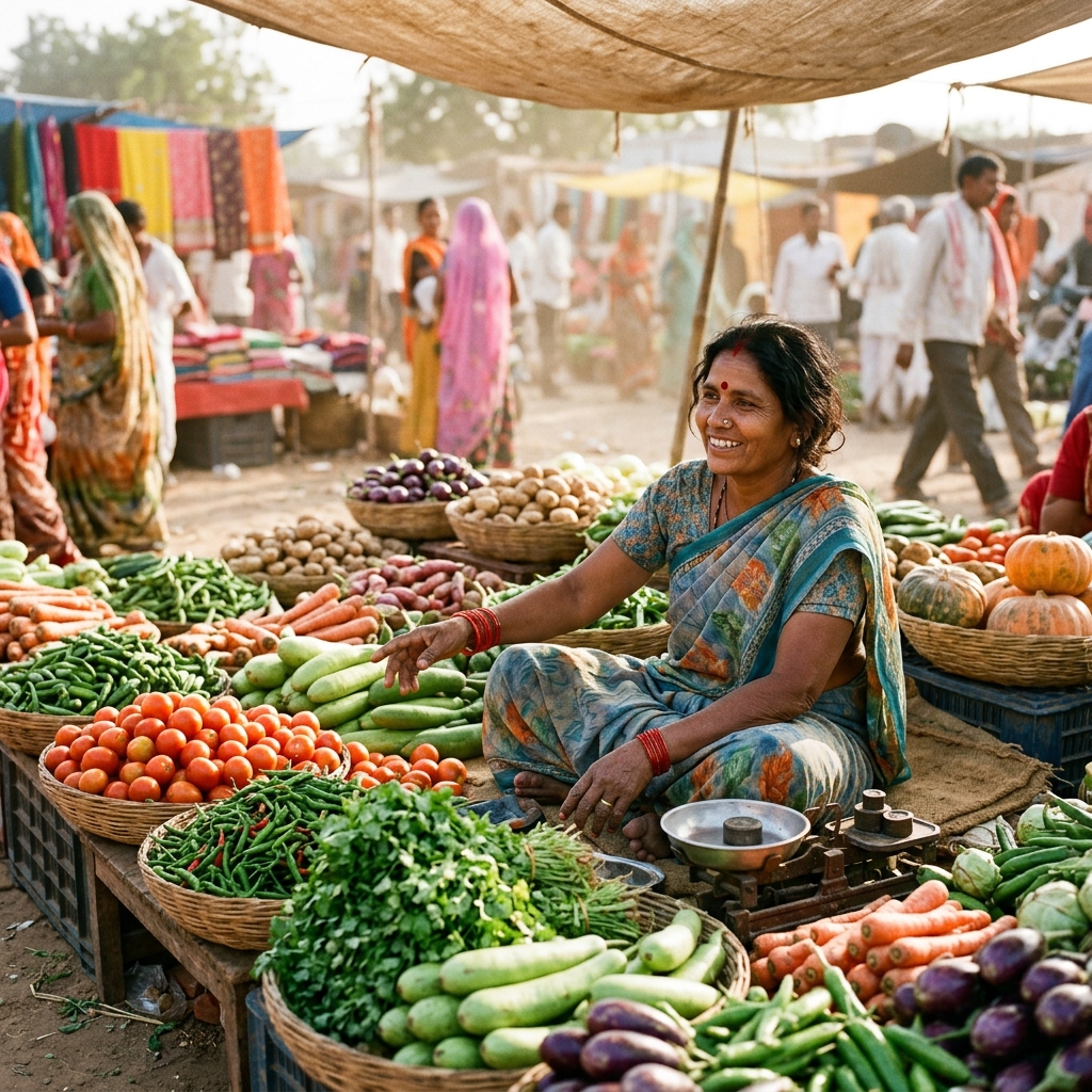 Vegetable vendor at market